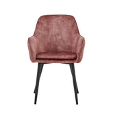 Chaise de salle à manger Levan - Velours rose Adore